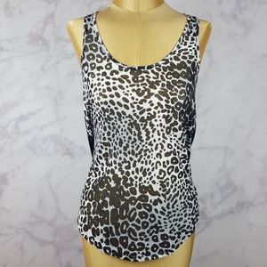 Express Leopard Print Black & White Tank Top Sz S